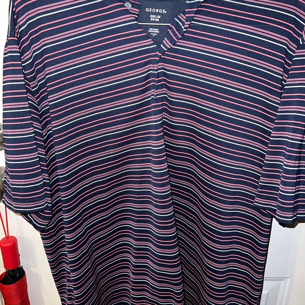 George mens polo 3XL short sleeve  navy pink white